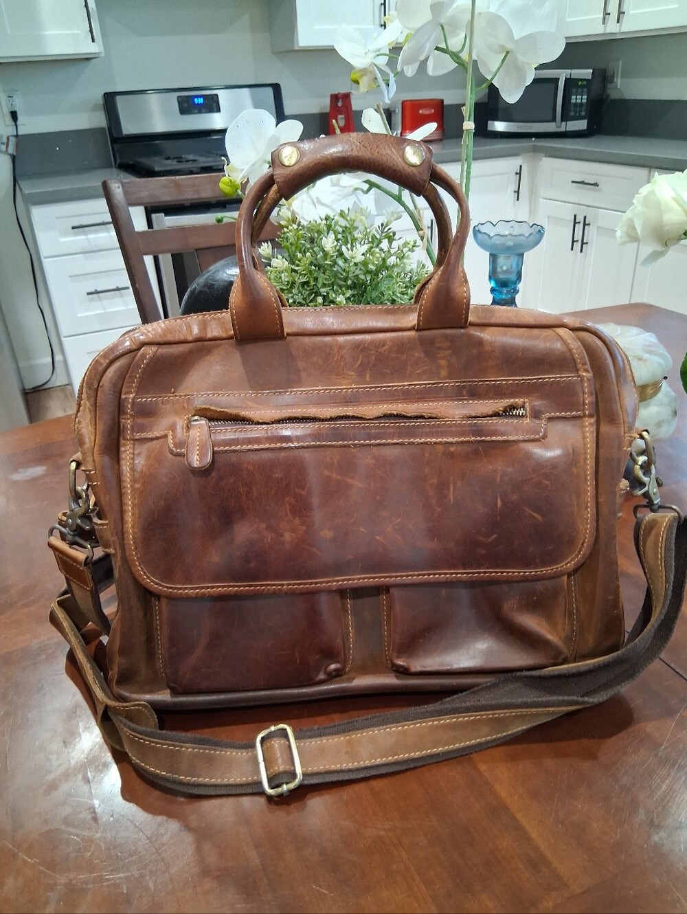 Gorgeous KATTEE Rustic Leather Briefcase